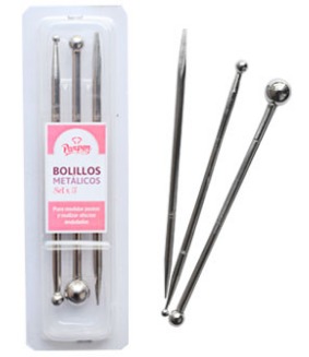 SET BOLILLOS METAL X 3 piezas