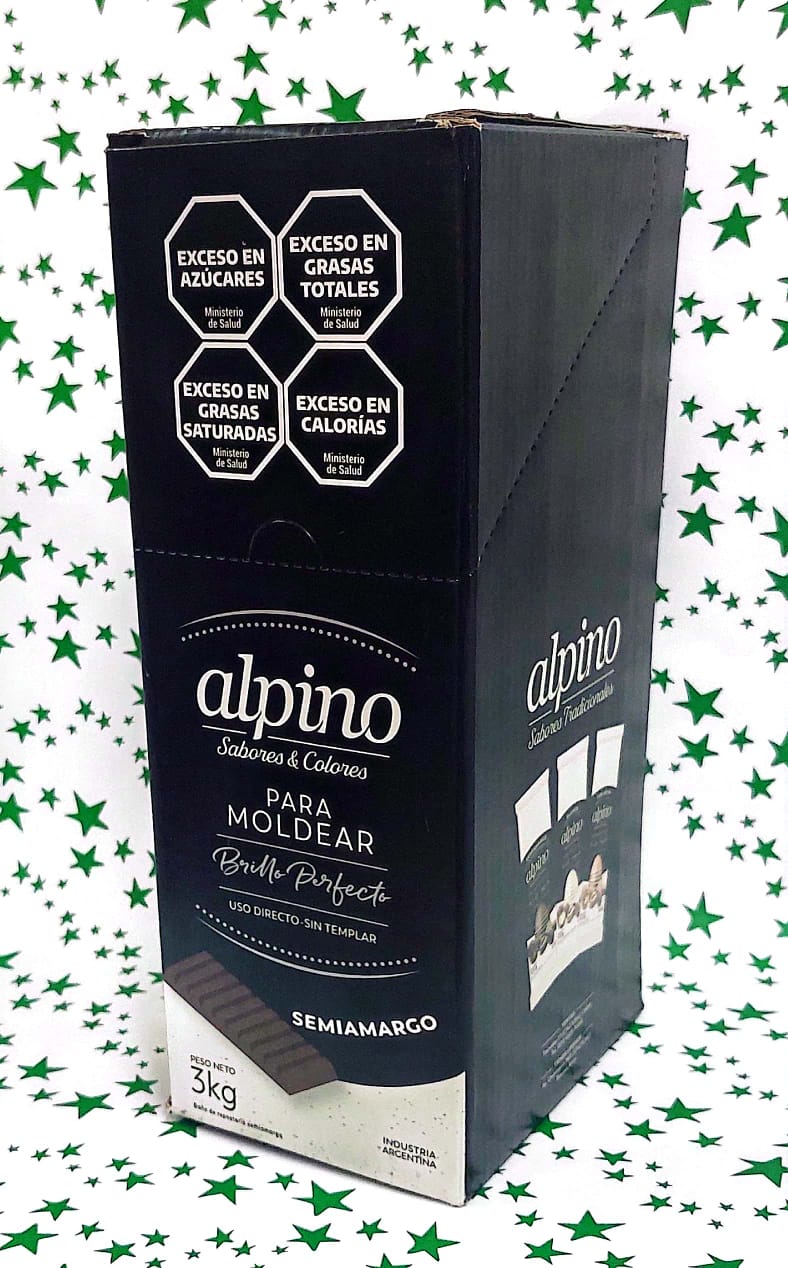 TABLETA S/AMARGO ALPINO BAÑO P/MOLDEO  X 3 KILOS (6 X 500GR)