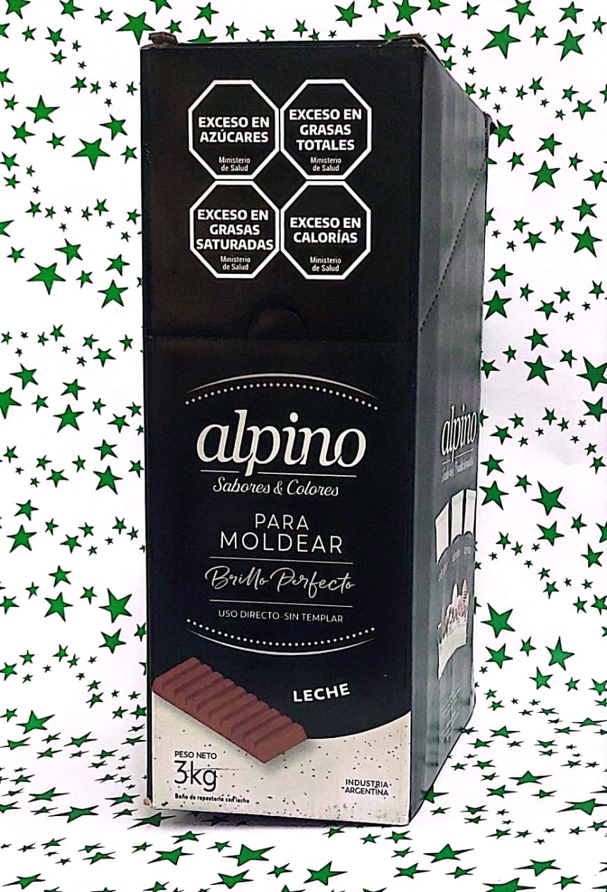 TABLETA C/LECHE ALPINO BAÑO P/MOLDEO X 3 KILOS (6 X 500 GR)