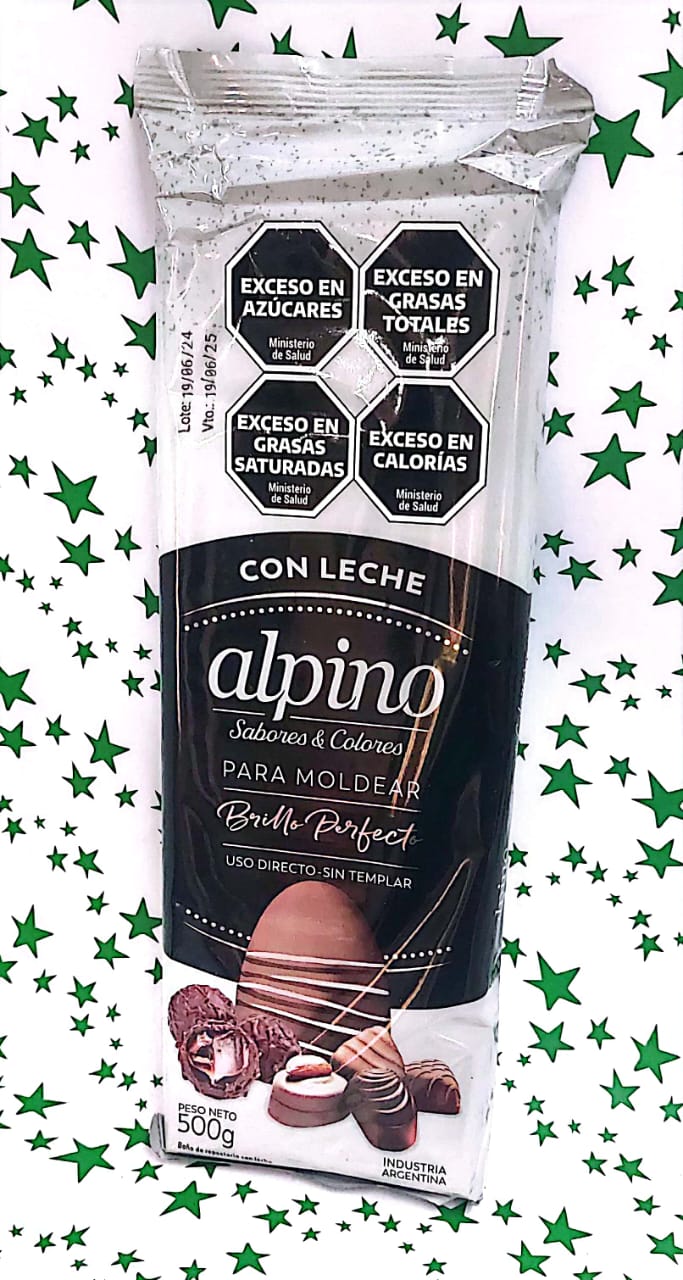 TABLETA C/LECHE ALPINO BAÑO P/MOLDEO X 3 KILOS (6 X 500 GR)