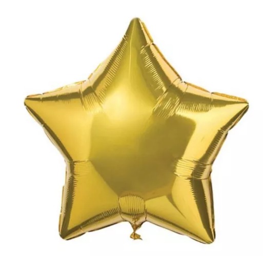 GLOBO METALIZADO ESTRELLA SIMPLE 10"  X 1(20cm) DORADO