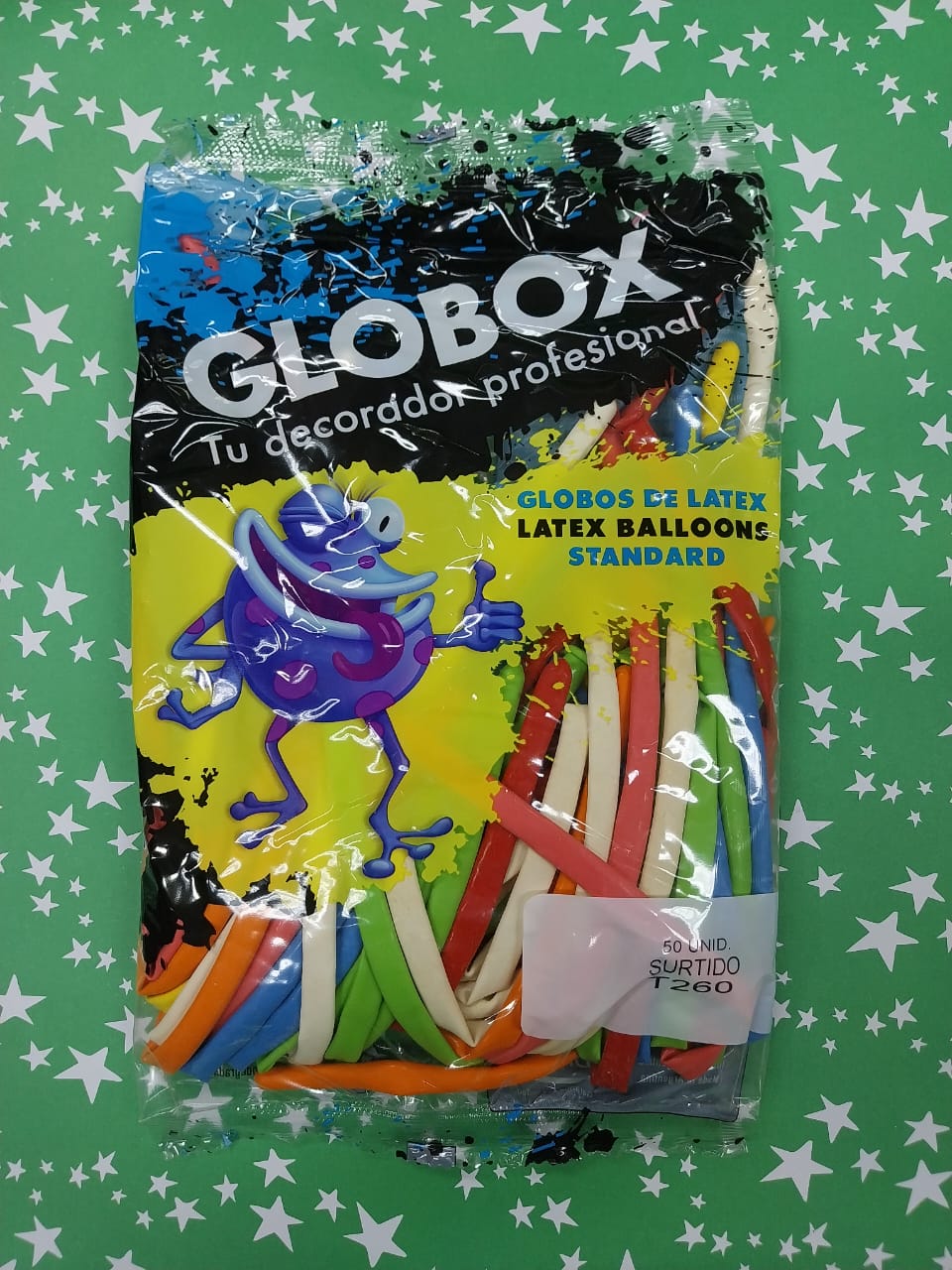 GLOBOLOGIA T260 "GLOBOX STANDAR" X 50 UNIDADES MULTICOLOR