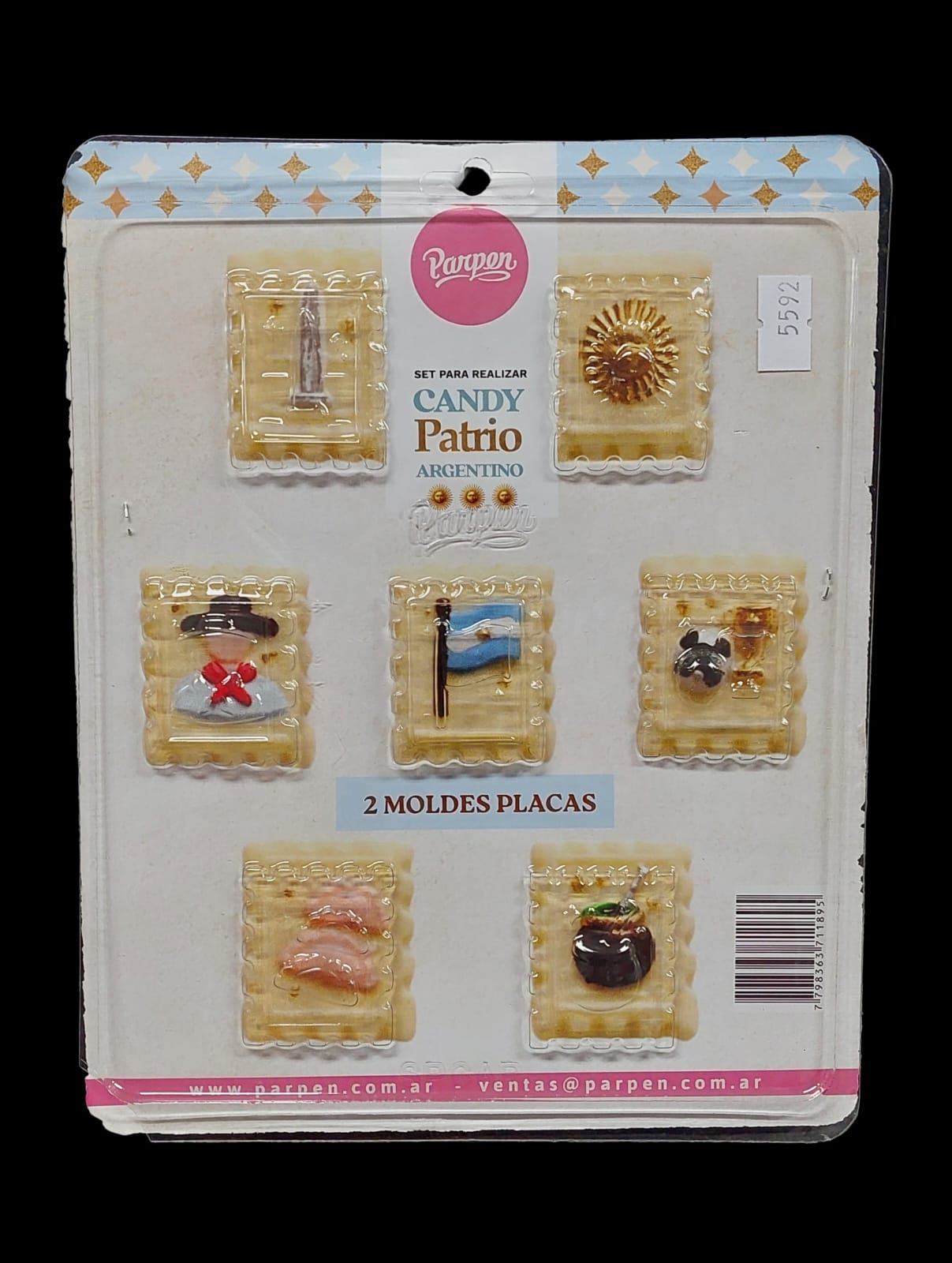 SET DE DOS PLACAS CANDY PATRIO ARGENTINO